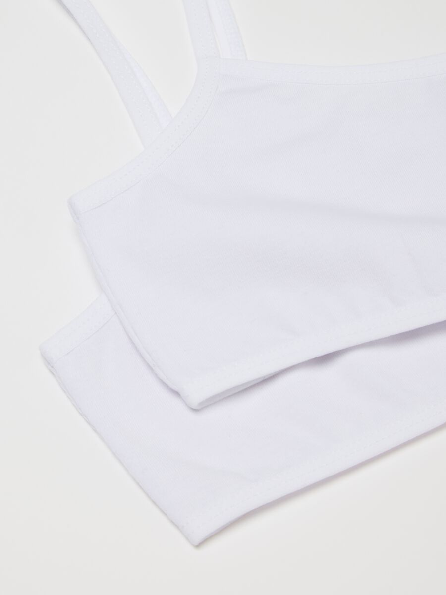 Bipack reggiseni bralette da ragazza in cotone bianchi_2