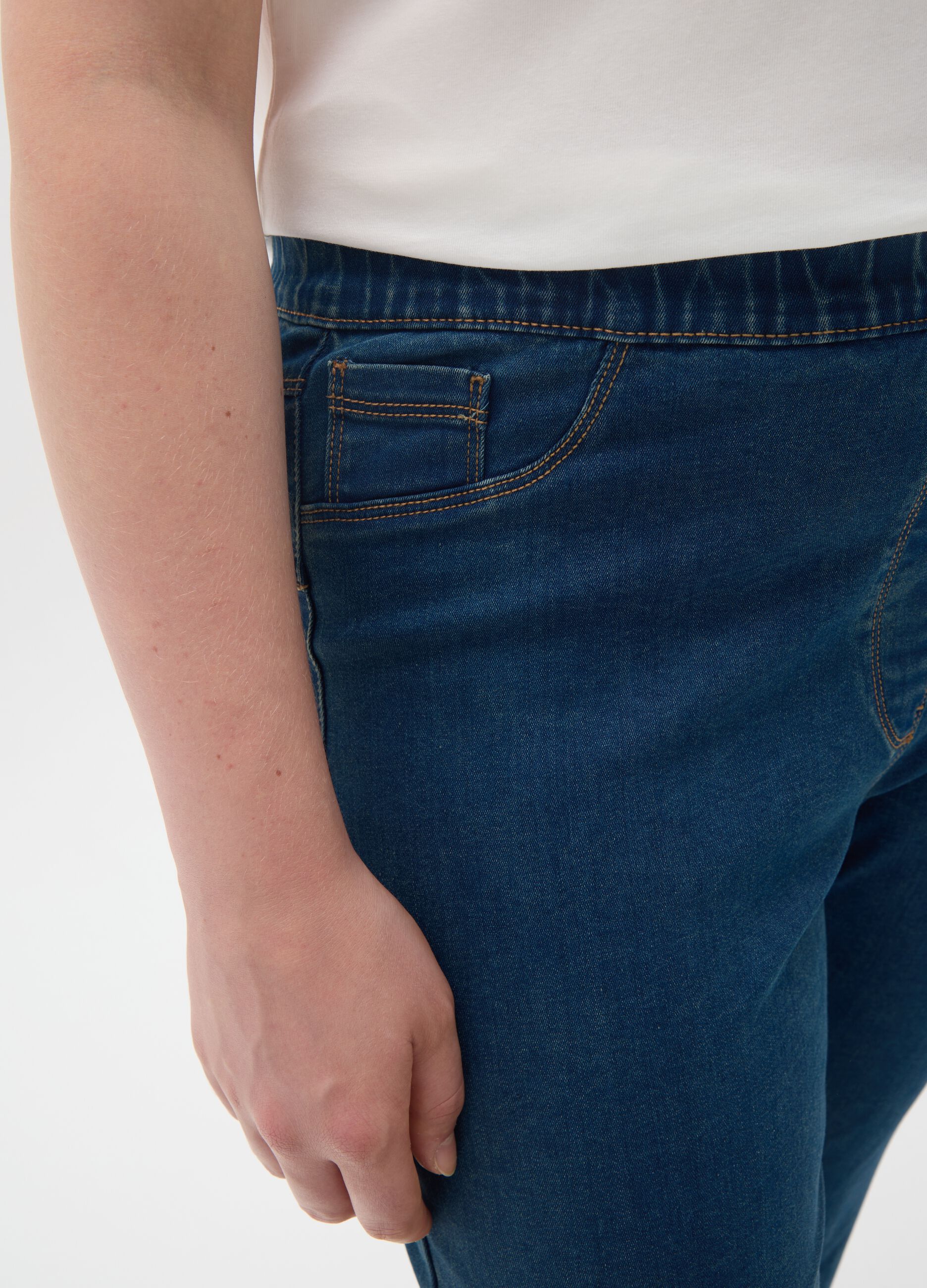 Women's blue denim regular fit jeggings