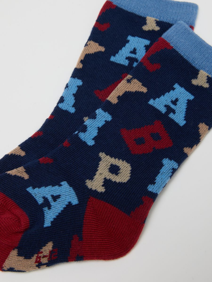 Baby Long Socks Tripack in Multicolour Cotton Blend_2