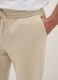 Beige cotton blend jogger trousers regular fit_3