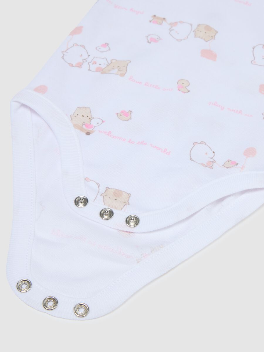 Newborn short sleeve multicolour bodysuit tri-pack in pure cotton_3