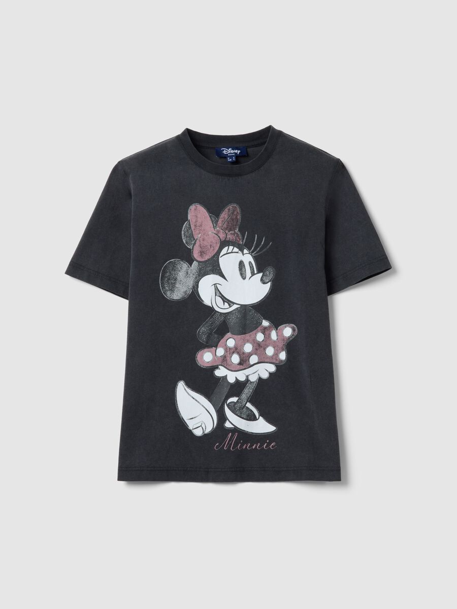 Grey pure cotton regular fit T-shirt with Minnie print_4