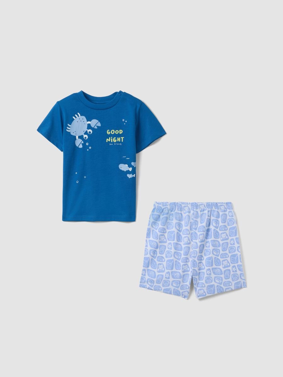 Pigiama in puro cotone multicolor da neonato regular fit con stampe_0