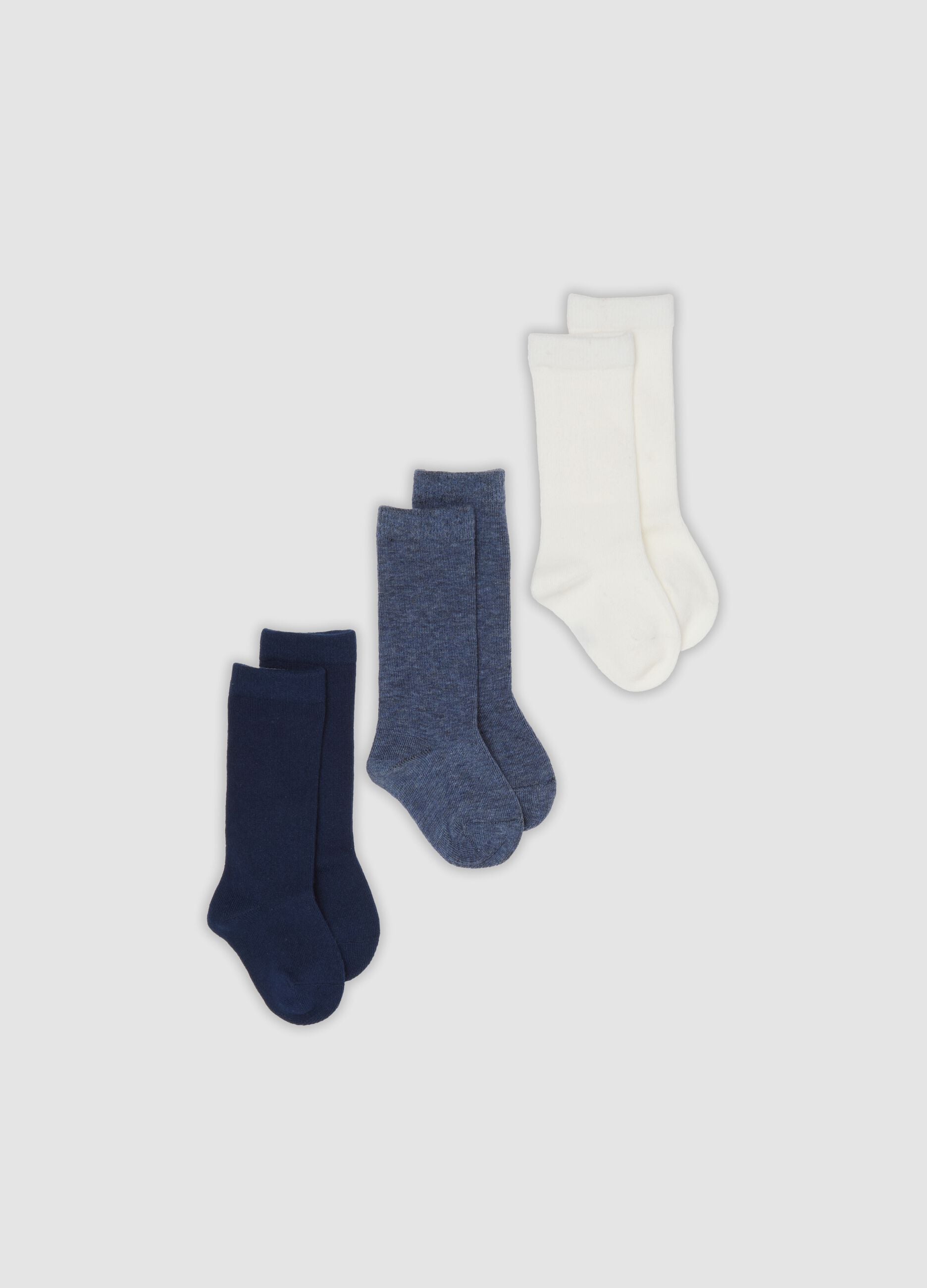 3-pack of multicolour long socks in stretch organic cotton