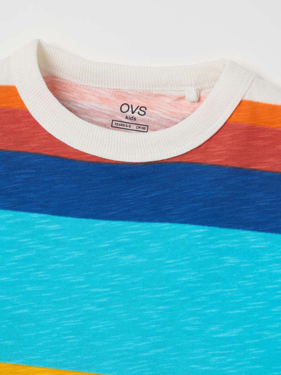 OVS Kids Multicolour Striped Cotton T-shirt_2