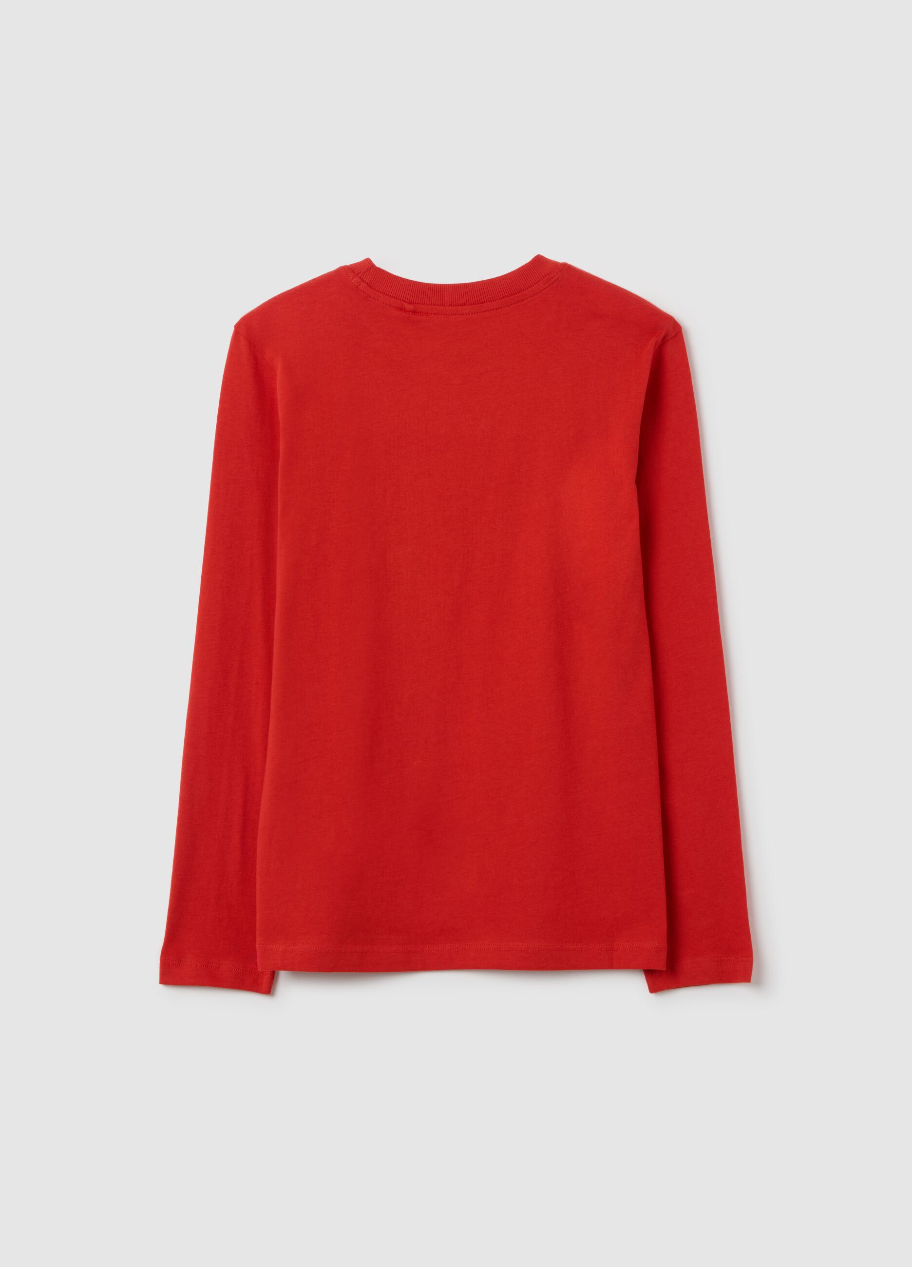 Boy's red cotton regular fit t-shirt