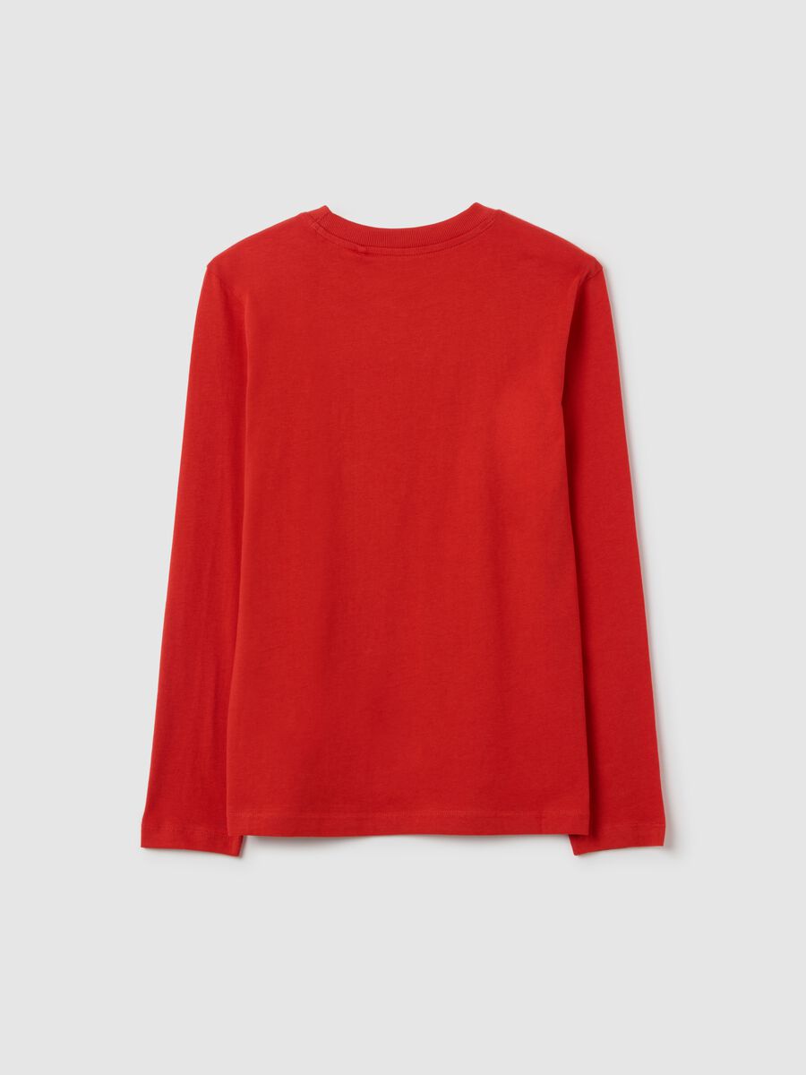 Boy's red cotton regular fit t-shirt_4
