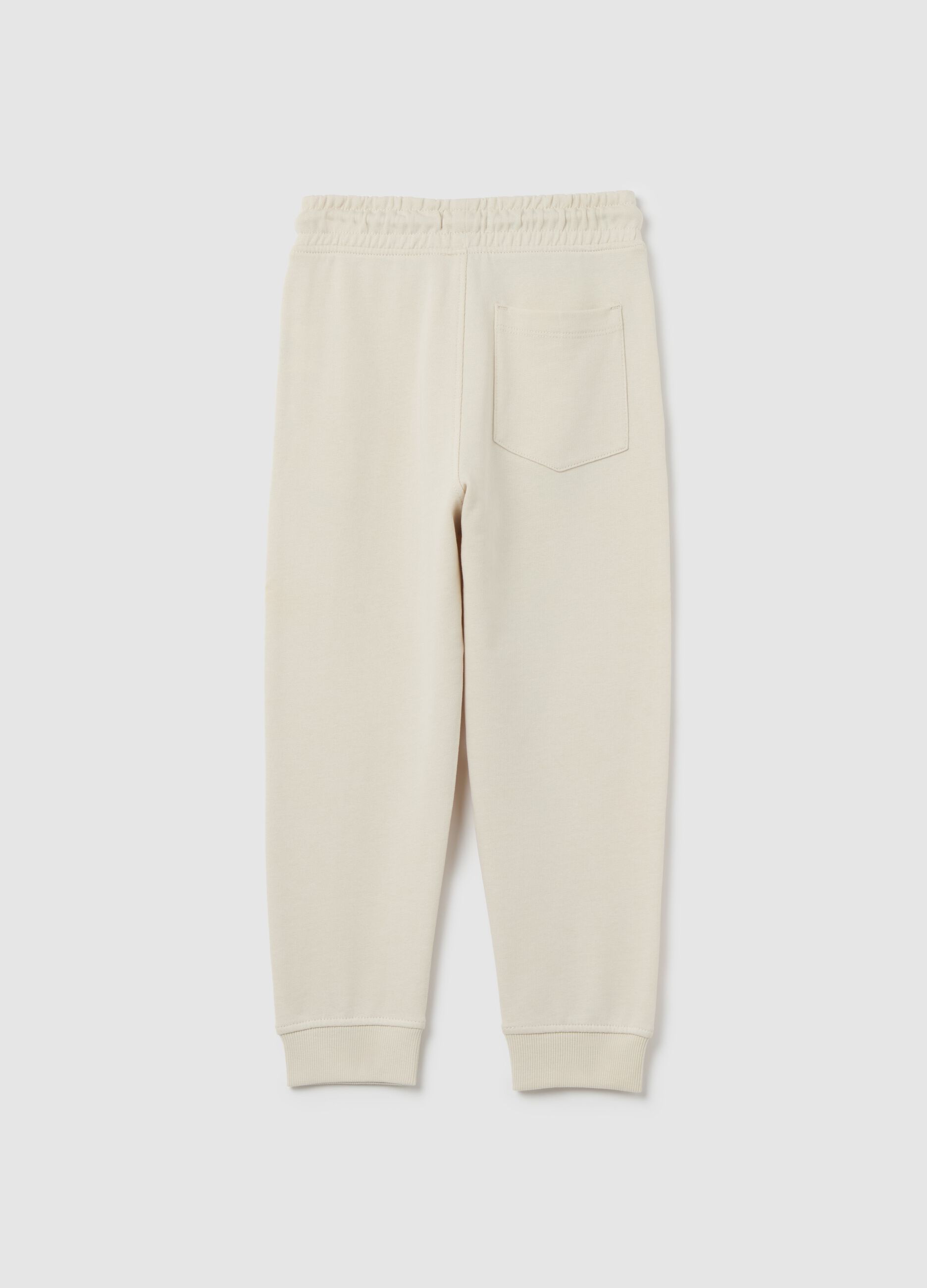 Cotton joggers with drawstring and print