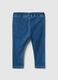 Blue Cotton Blend Slim Fit Jeggings for Baby Girl_1
