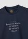 T-shirt blu in puro cotone con stampa frontale regular fit_5