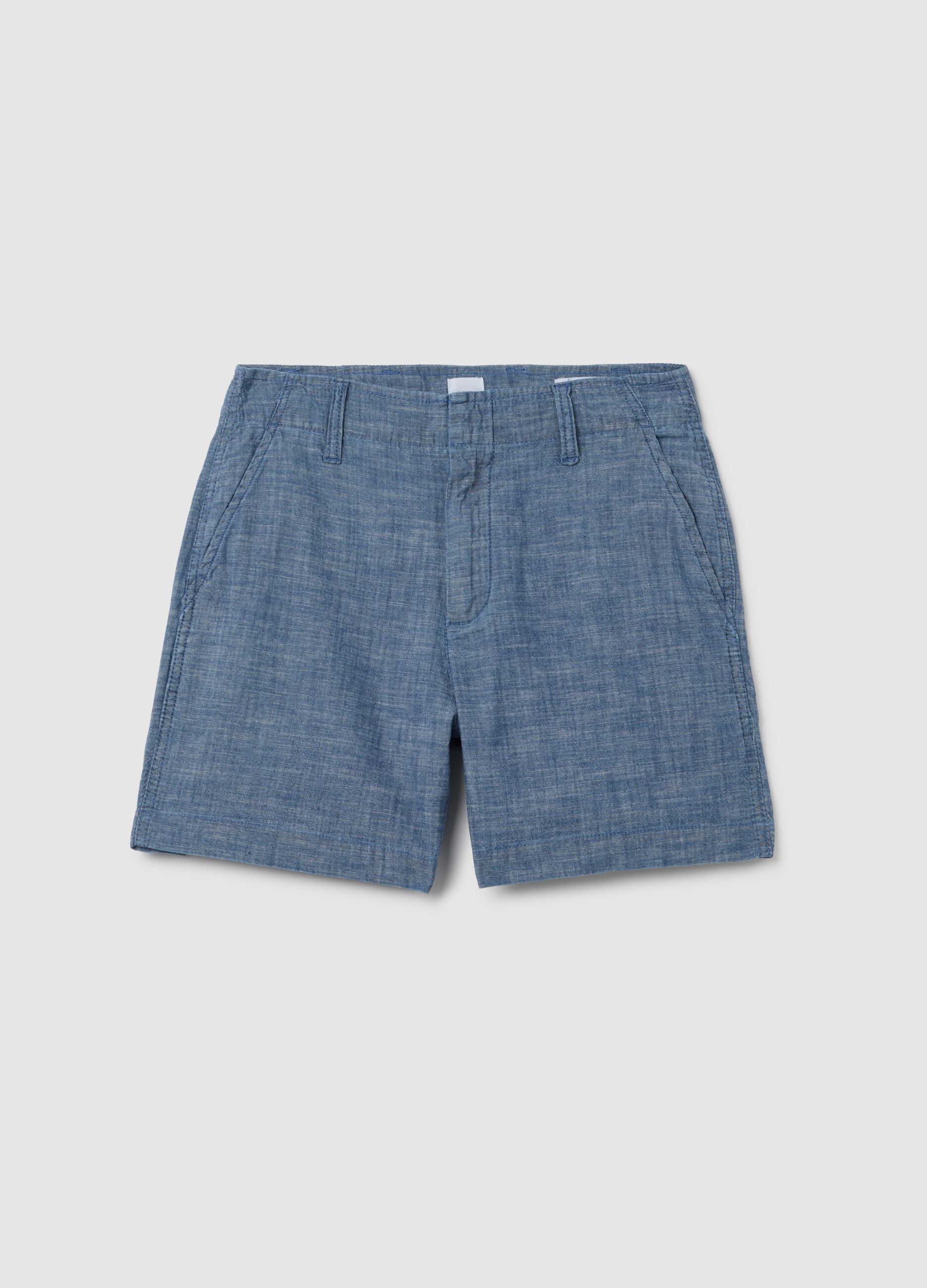 Shorts in cotone chambray