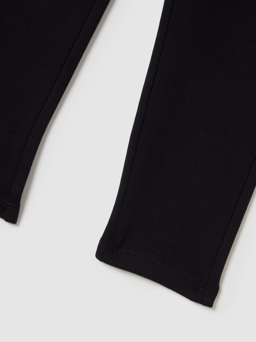 Girls' Black Stretch Cotton Blend Slim Fit Trousers_3