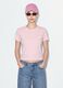 Pink cropped pure cotton T-shirt with graphic print, regular fit_1