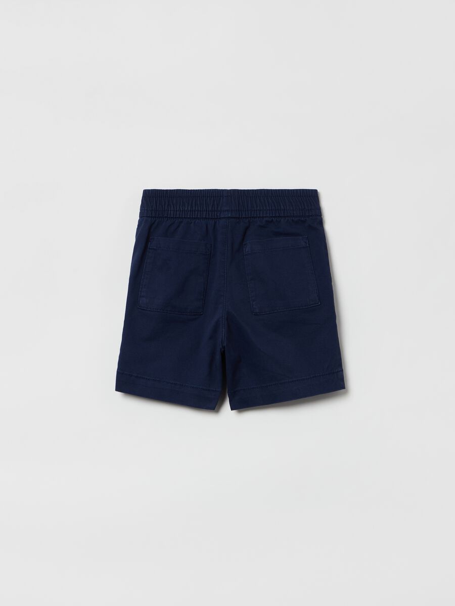 Stretch cotton shorts with drawstring_1
