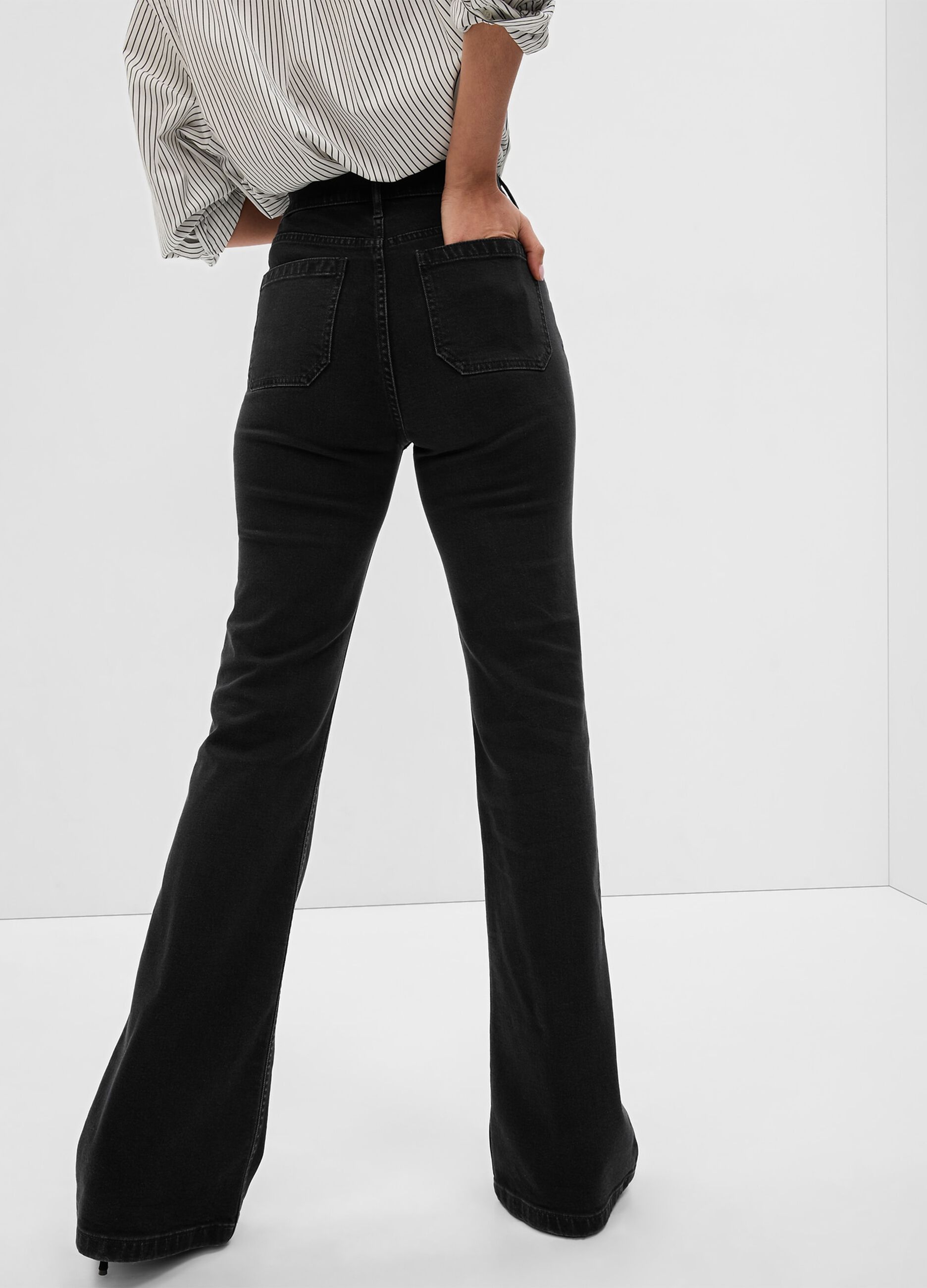Flare-fit high-rise jeans