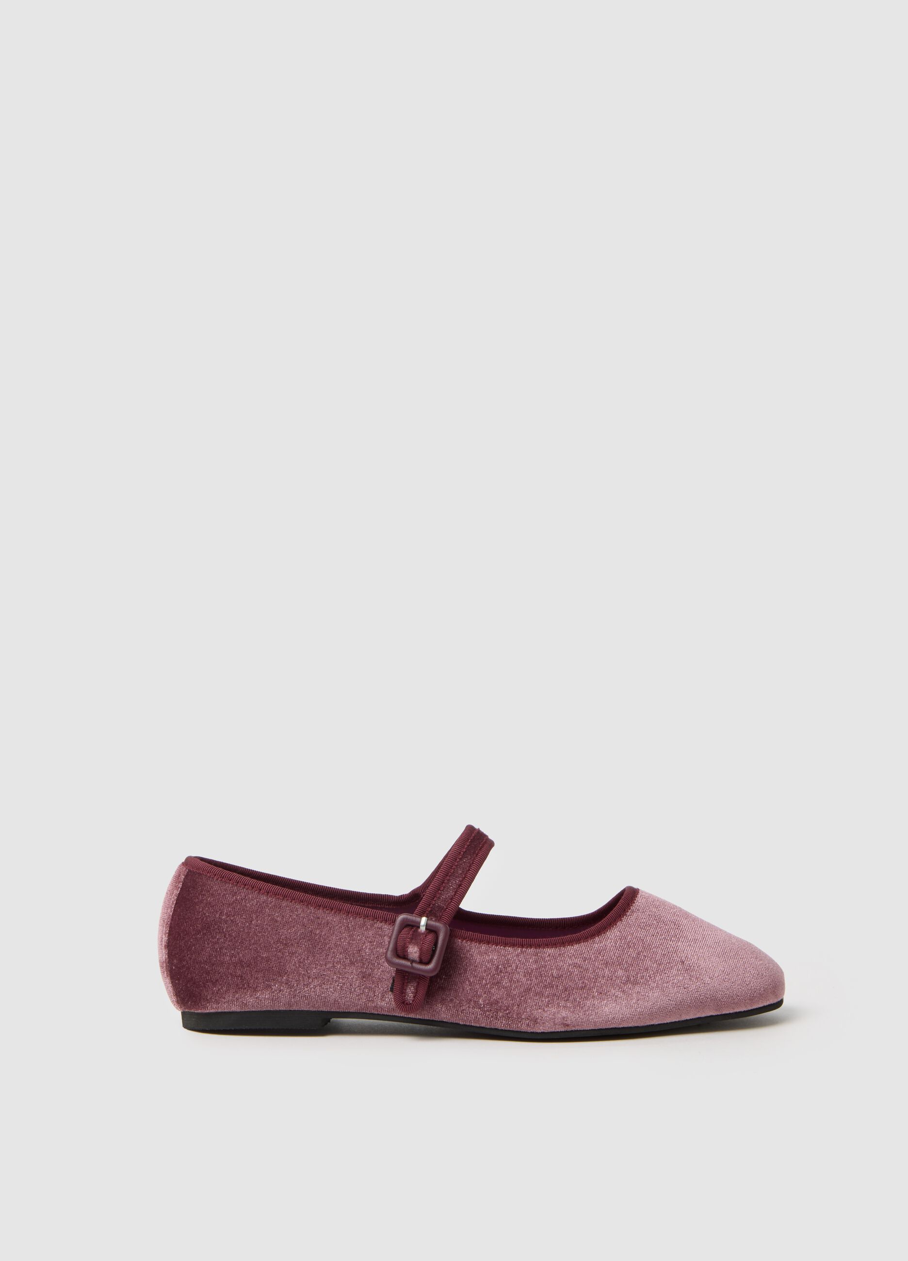 Scarpe ballerina in velluto rosa