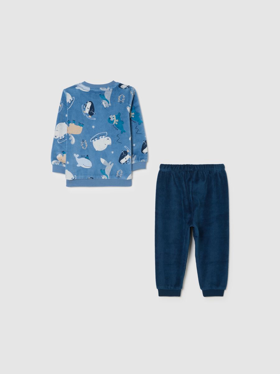 Pigiama da neonato in misto cotone blu regular fit_1