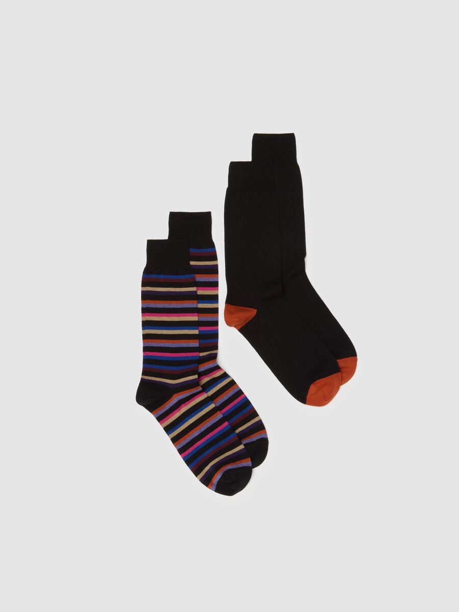 Multicoloured cotton socks twin-pack_0
