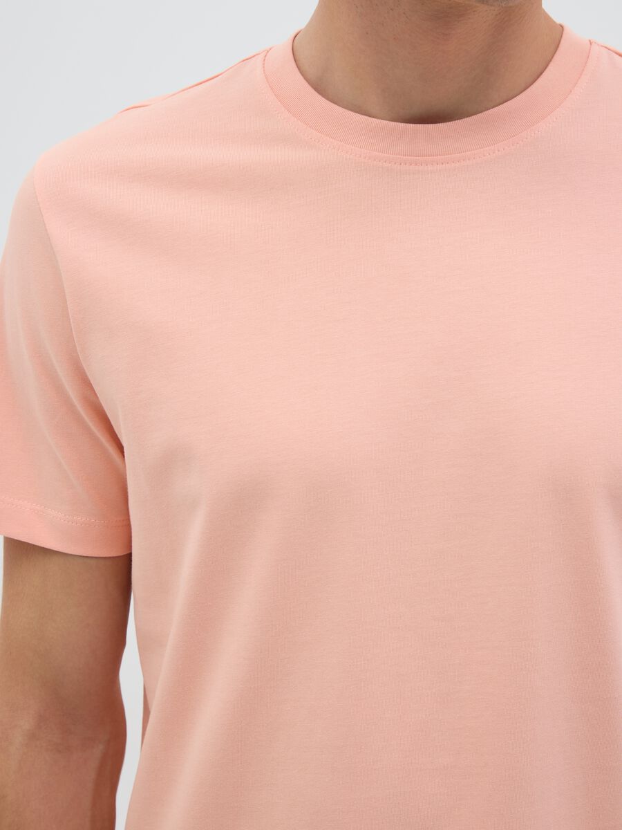Men's Pink Pure Cotton Regular Fit T-shirt_2