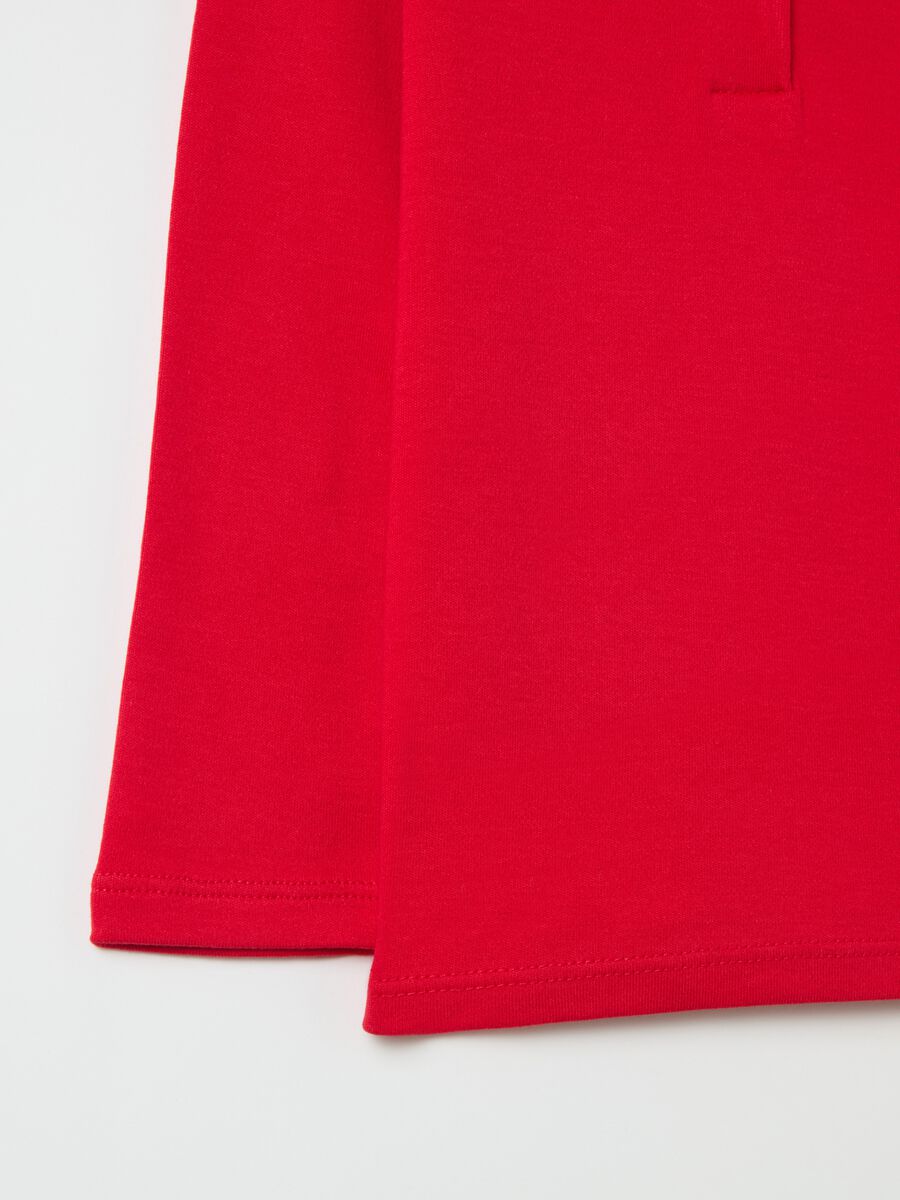 T-shirt in cotton with high neck and ruffles_3