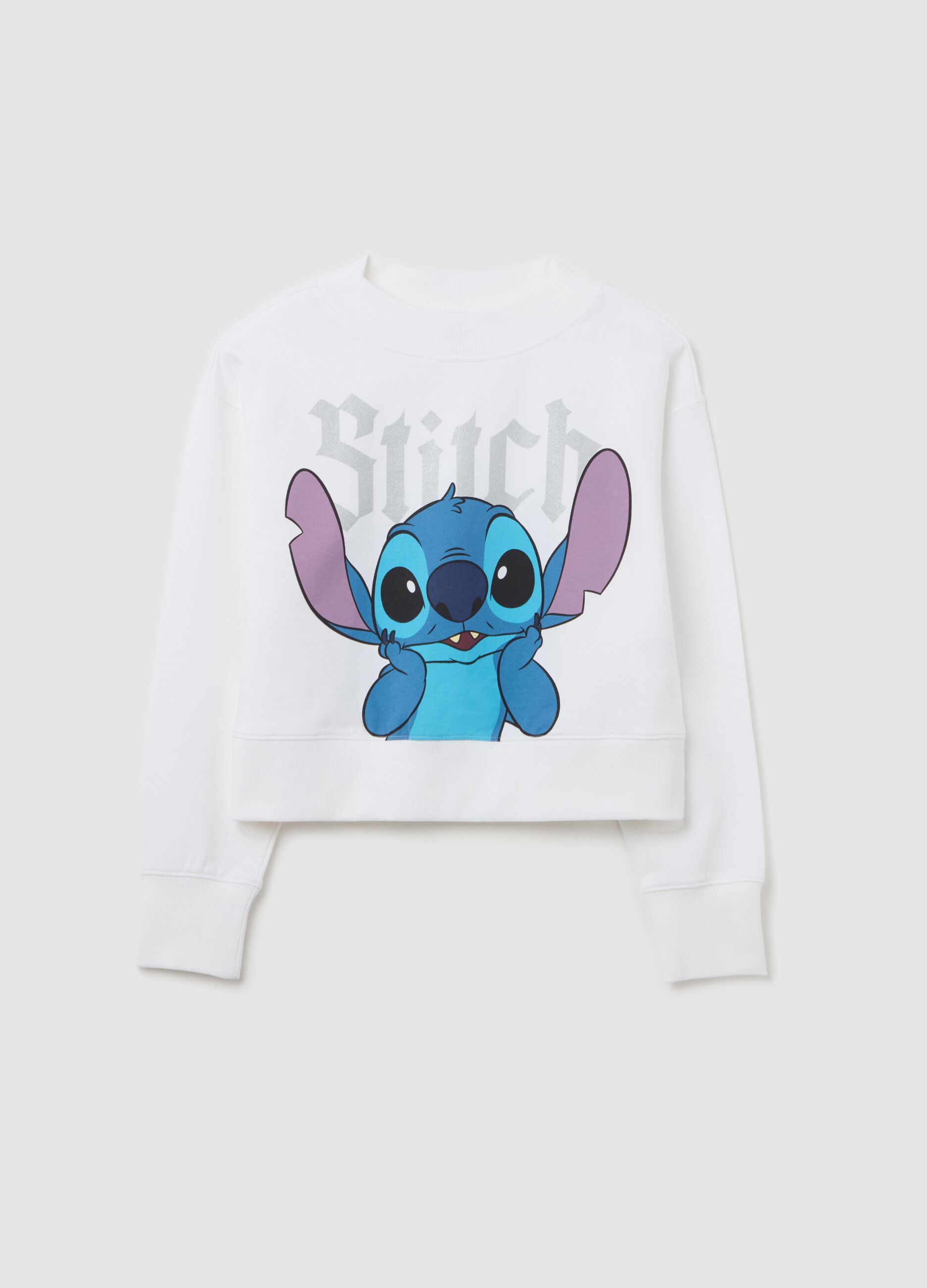 French Terry sweatshirt with Stitch print