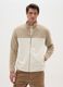 Multicolour regular fit fleece mix high-neck sweatshirt with zip_0