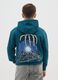 Boy's oversized blue hoodie in pure cotton with prints_1