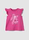 Pink organic cotton tank top with ruffles_0