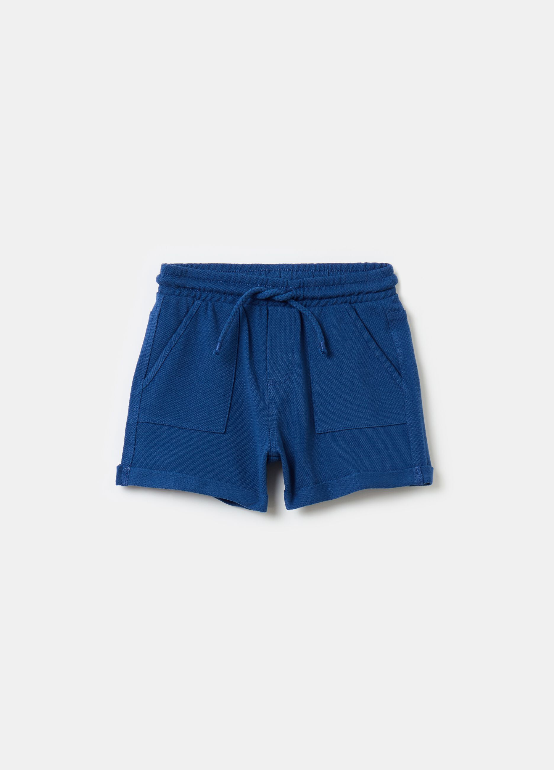 Piquet Bermuda shorts with drawstring