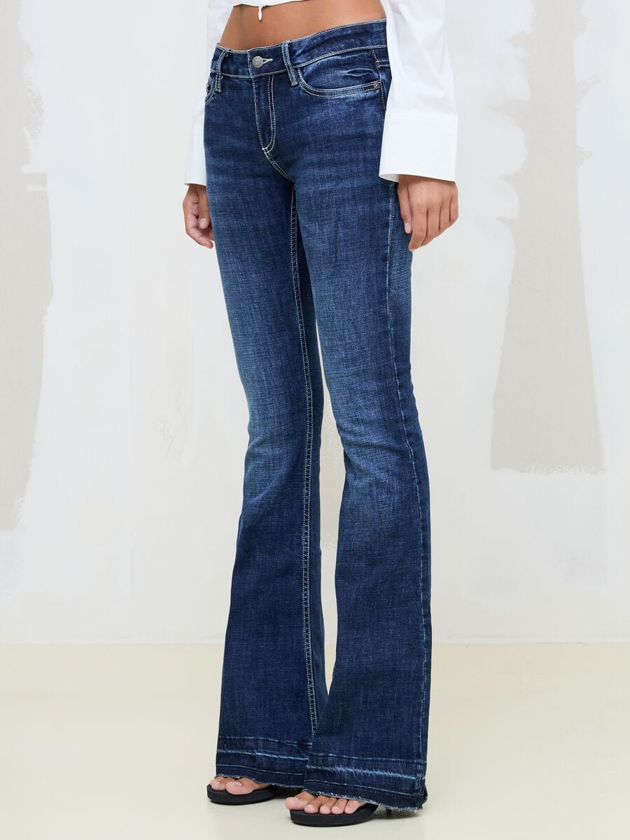 Slim Flare Denim Dark Blue Washed_2