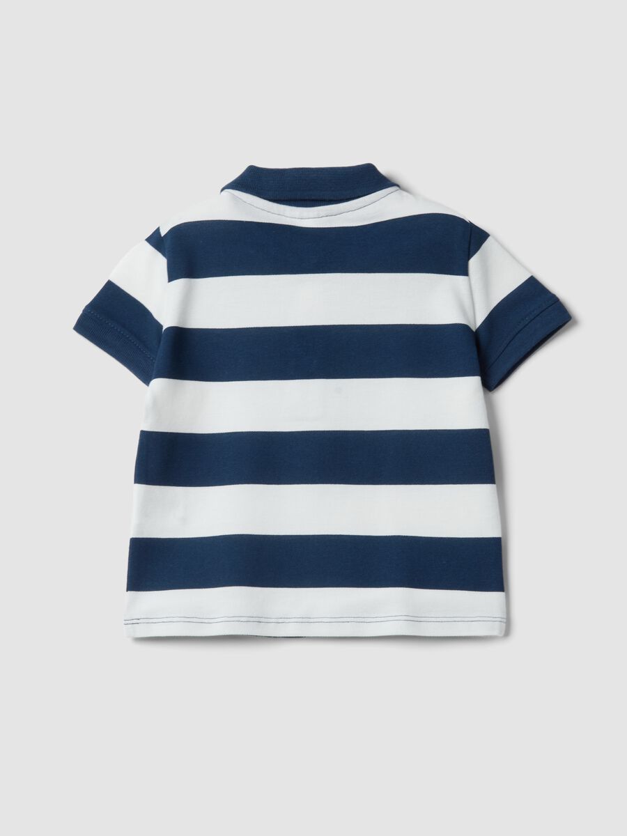 Multicoloured striped pure cotton polo for boys, regular fit_1