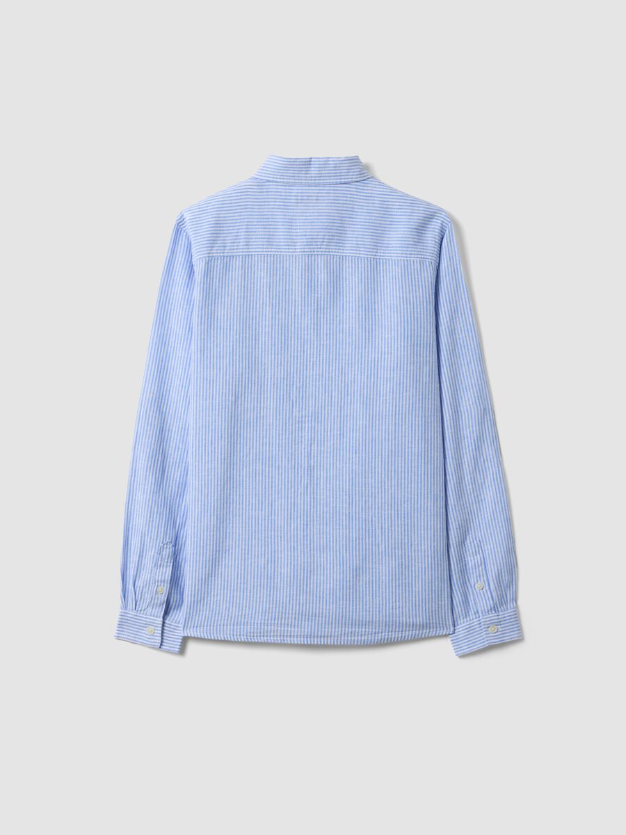 Camicia in misto lino a righe multicolor da ragazzo regular fit_4