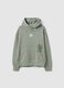Boy's oversized fit green hoodie in pure cotton_3
