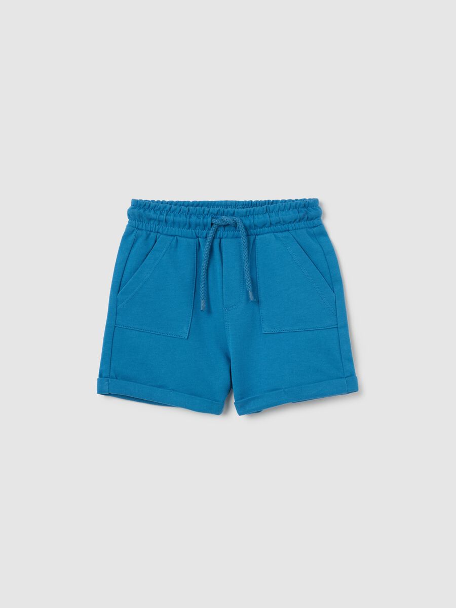 Bermuda shorts in French terry with drawstring_0