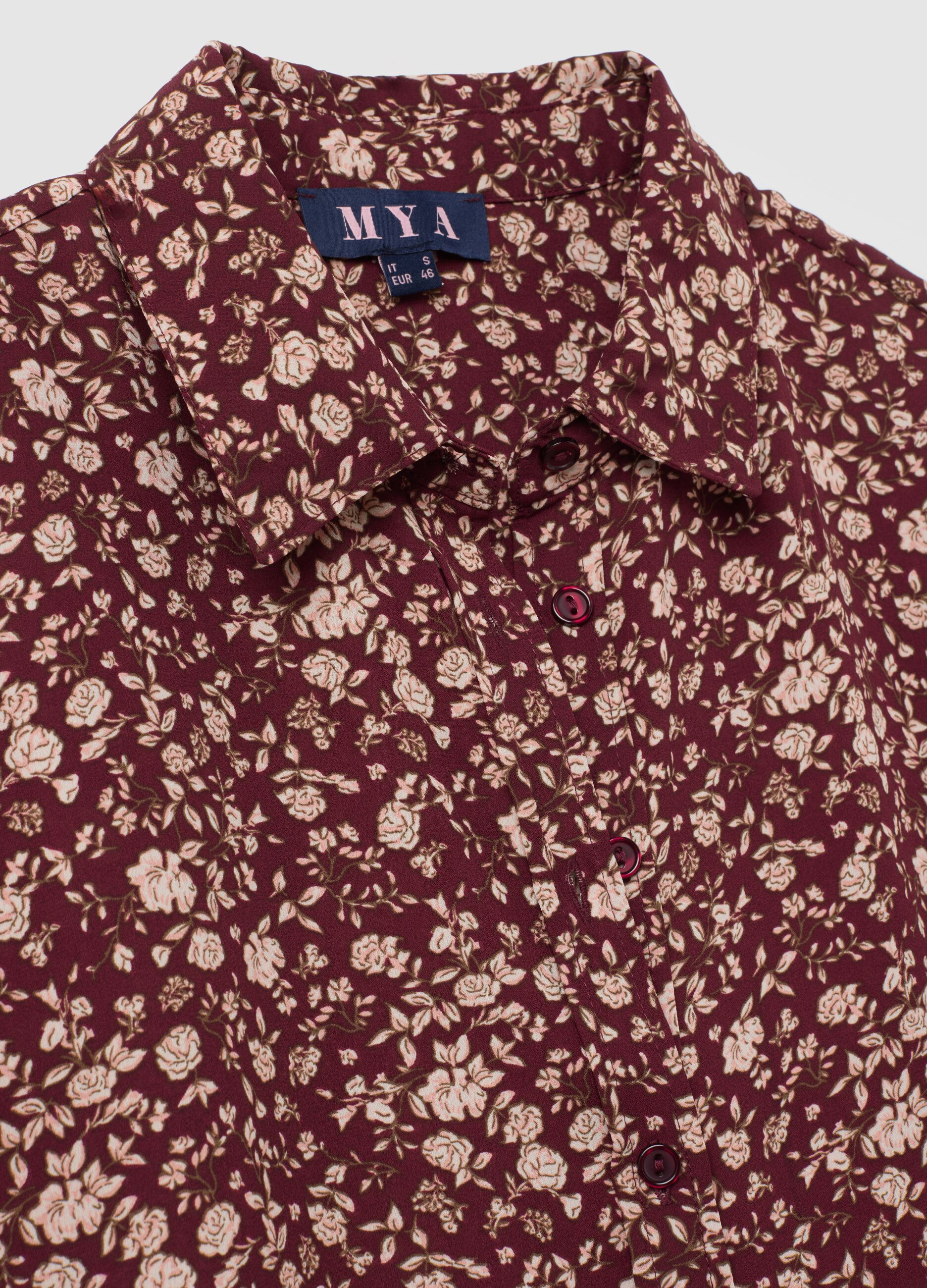 Multicolour mixed fabric regular fit shirt