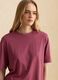 T-shirt viola in puro cotone a maniche corte_0