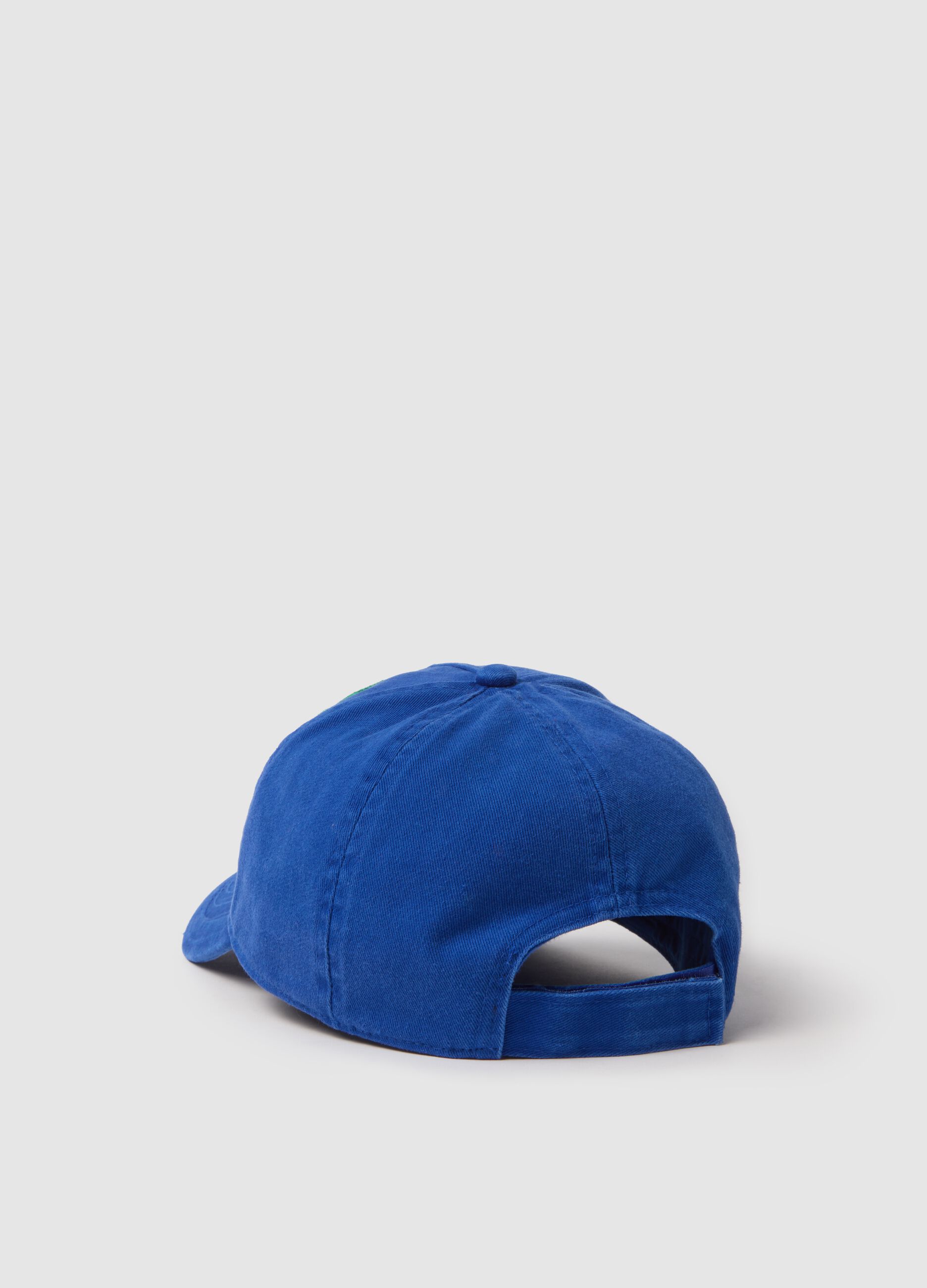 Children's blue pure cotton baseball cap with patch