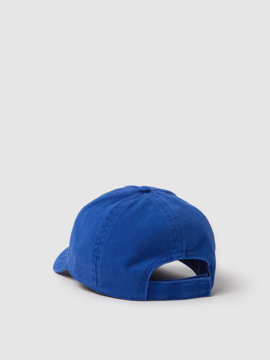 Cappello da baseball in puro cotone blu da bambino con patch_2
