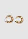 Gold-plated steel earrings with sophisticated design_0
