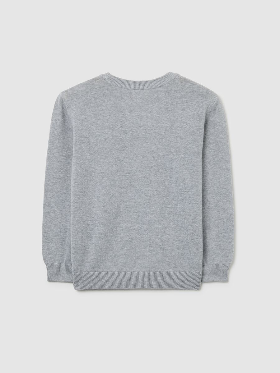 Maglione grigio da bambino in puro cotone vestibilità over_1