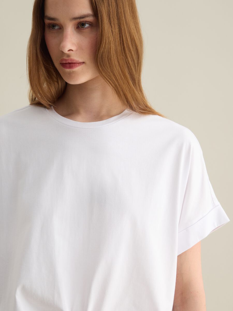 White Cotton T-shirt Piombo_1