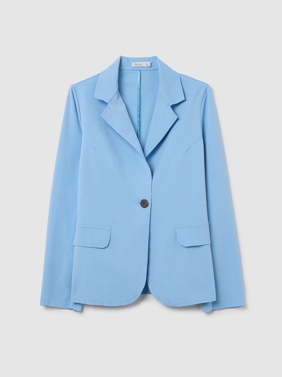 Light blue stretch single-breasted blazer_4