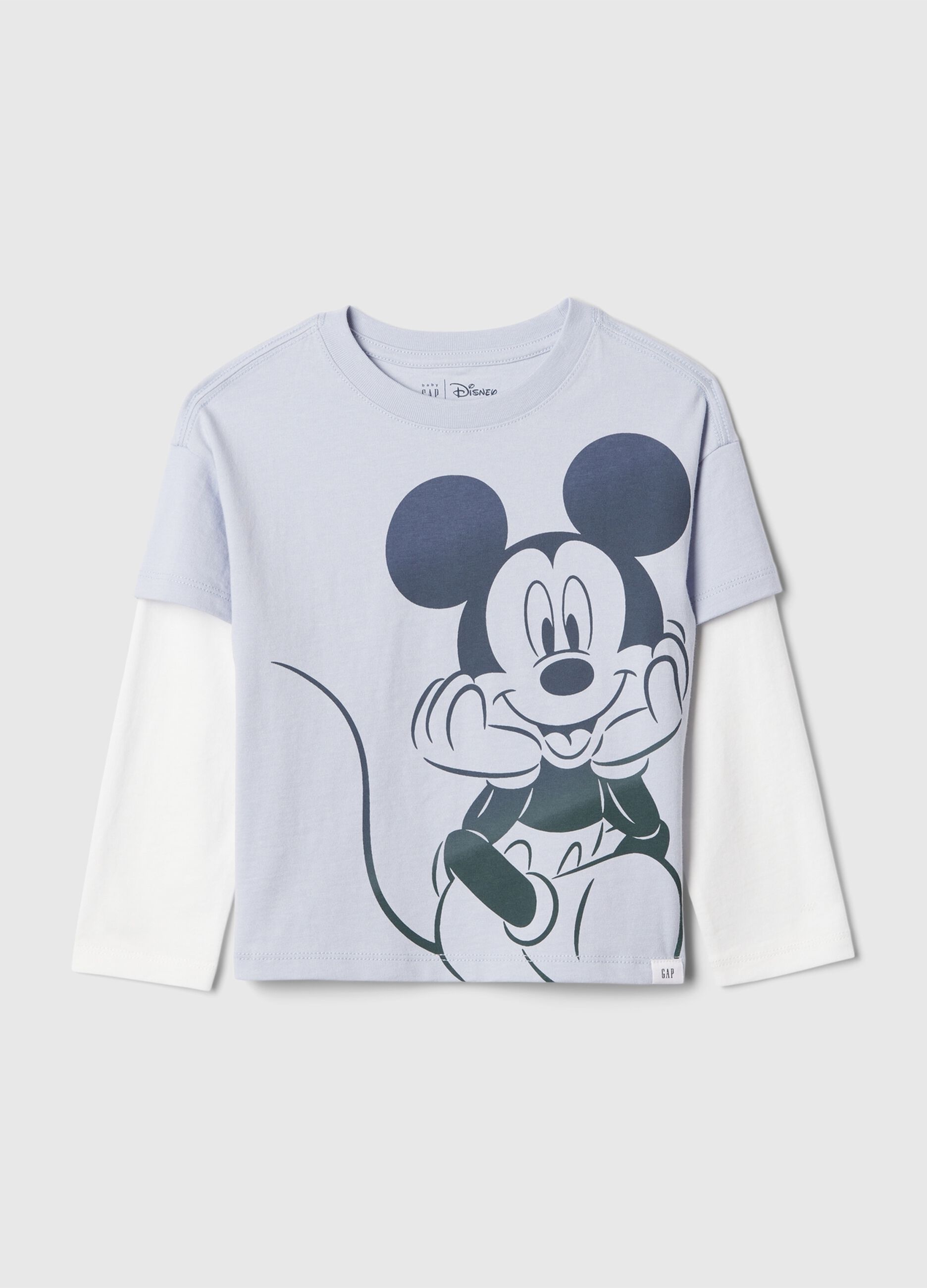 Cotton T-shirt with Mickey Mouse print