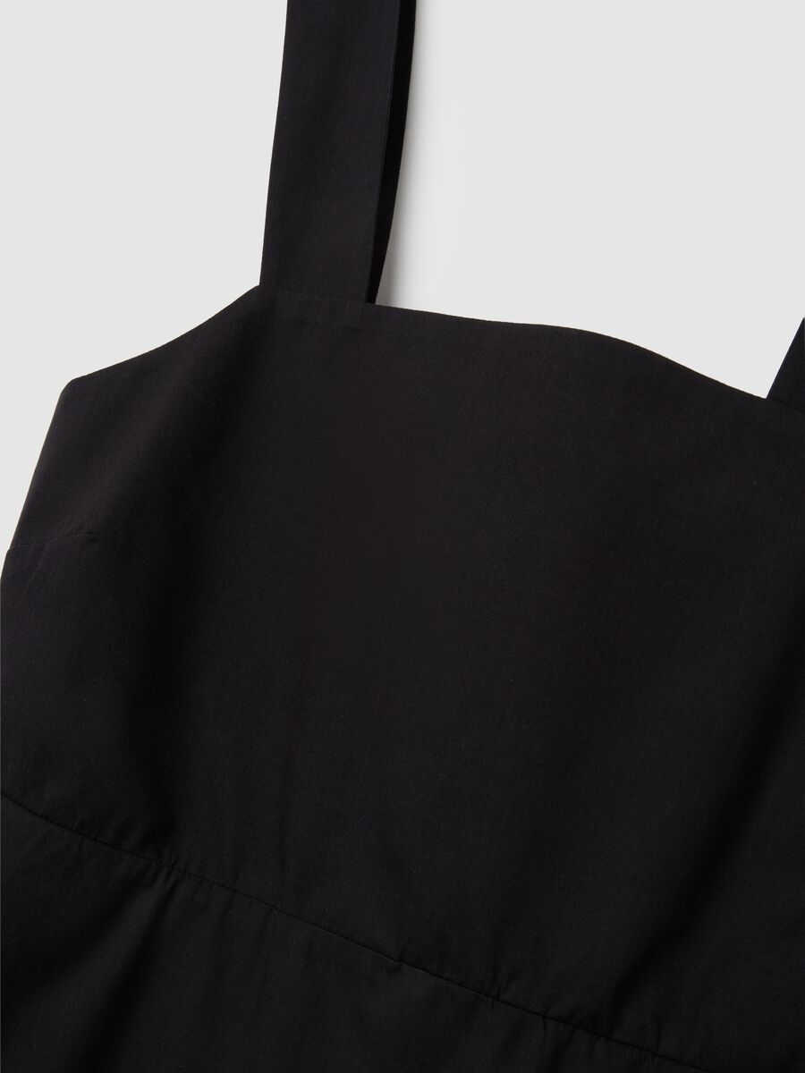 Women's black pure cotton regular fit dress_5