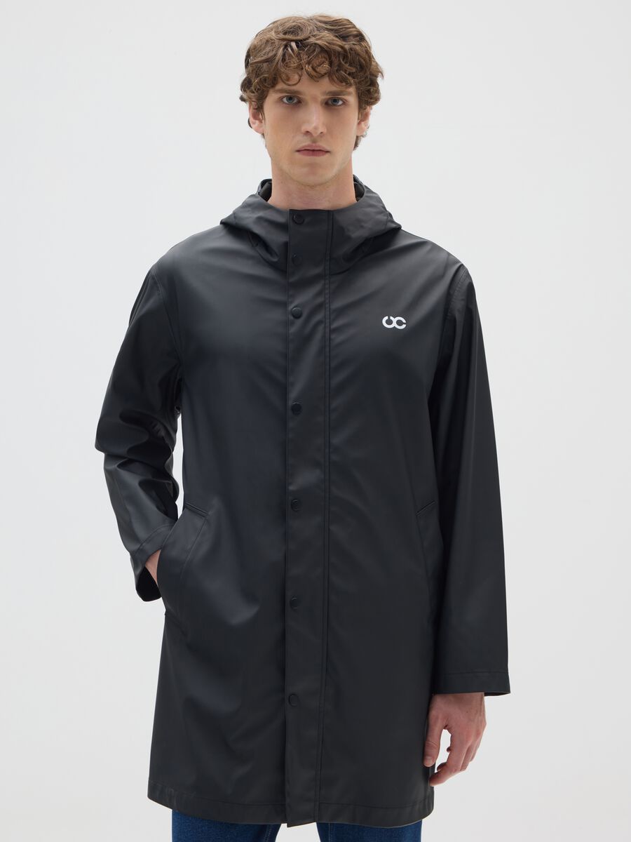 Black lightweight waterproof jacket regular fit_1