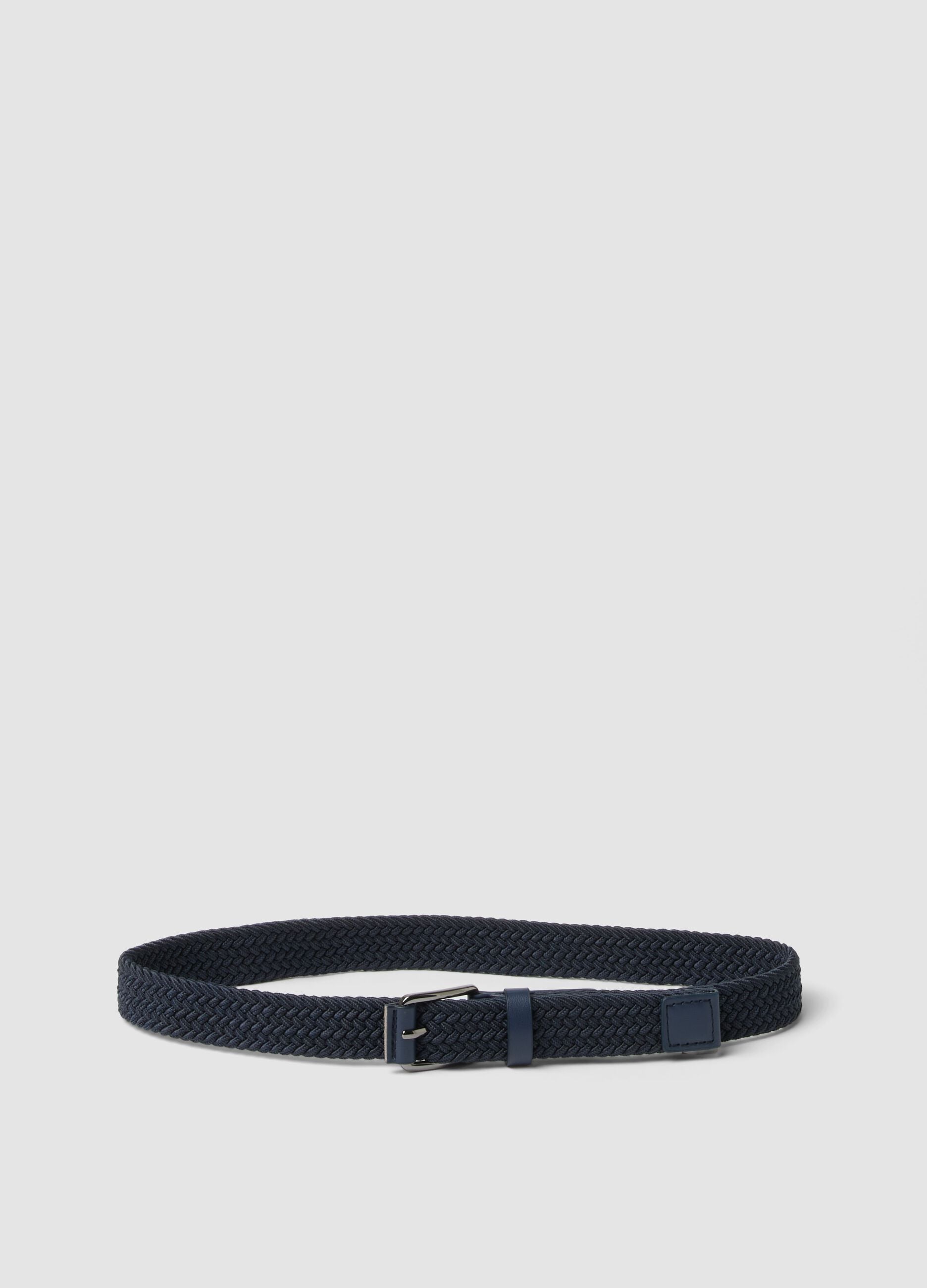 Blue braided belt with buckle