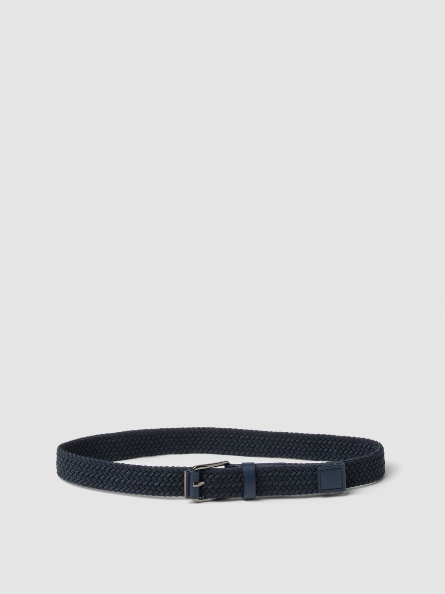 Blue braided belt with buckle_0