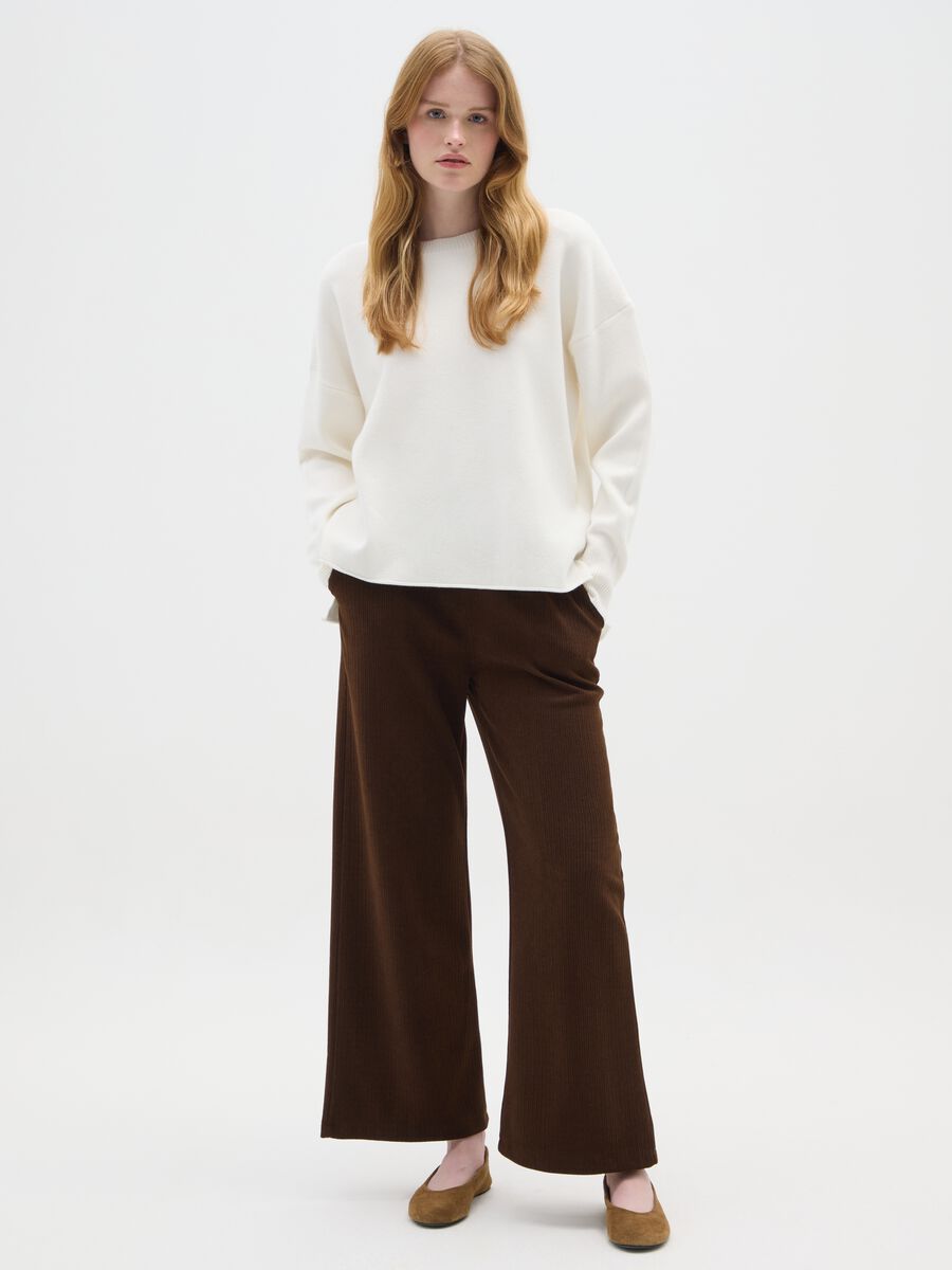 Pantaloni a gamba larga marroni regular fit_0