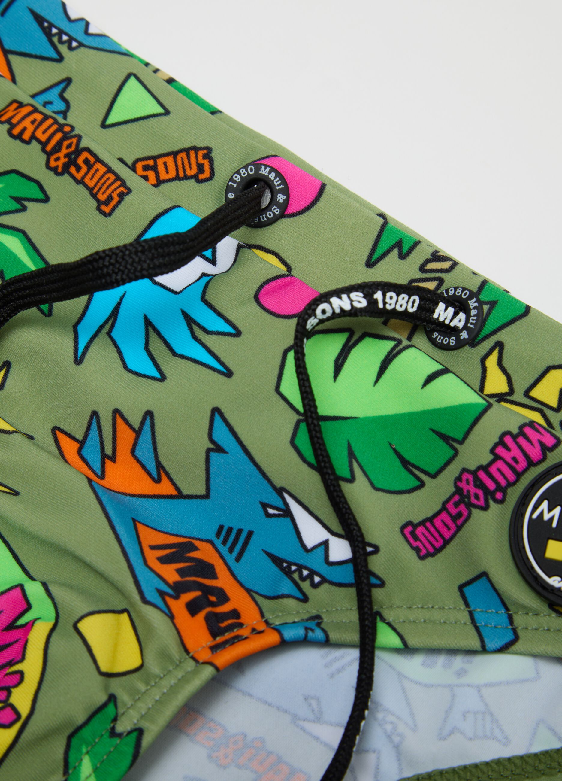 Children's multicolour stretch blend briefs with graphic print