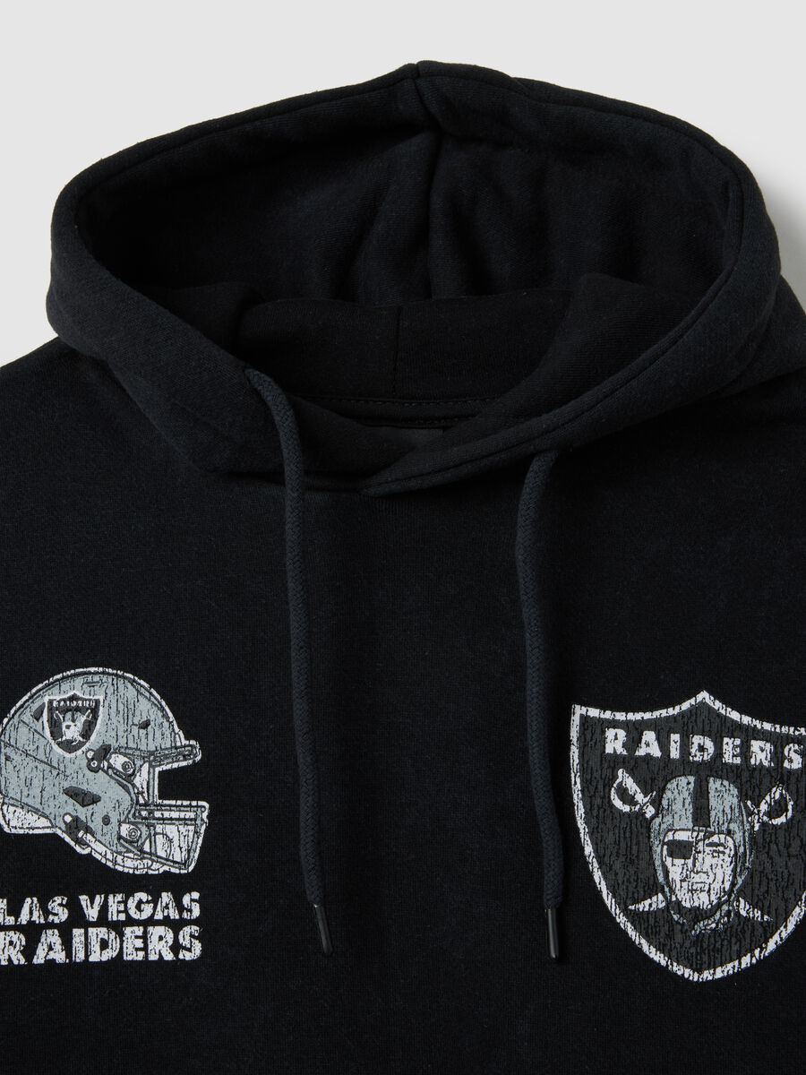 Black cotton blend sweatshirt with NFL logo embroidery_5